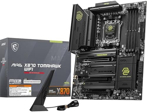 MSI MAG X870 TOMAHAWK WIFI Motherboard, ATX - Supports AMD Ryzen 9000/8000/7000 Processors, AM5-80A SPS VRM, DDR5 Memory Boost 8400+MT/s (OC), PCIe 5.0 x16 & 4.0 x16, M.2 Gen5, Wi-Fi 7, Wi-Fi 7 , 5G