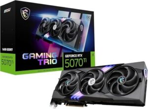 MSI NVIDIA GeForce RTX 5070 Ti 16G Gaming Trio OC Plus Graphics Card Gaming GDDR7 256 Bits, Boost Frequency up to 2580MHz, PCIe Gen 5, DLSS 4, DP 2.1 x 3, HDMI 2.1 x 1