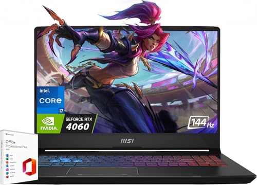 MSI Pulse 15 Gaming Laptop, 15.6" 144Hz FHD+ IPS Display, Intel 13 Gen i7-13700H, 64GB DDR5 RAM, 1TB SSD, NVIDIA GeForce RTX 4060, Backlit KB, Microsoft Office Lifetime License & Windows 11 Pro