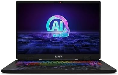 MSI Pulse 16 AI 16” 240Hz QHD+ Gaming Laptop: Intel Core Ultra 9-185H, NVIDIA Geforce RTX 4060, 32GB DDR5, 1TB NVMe SSD, Type C, Win 11 Pro: Black C1VFKG-063US