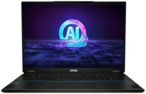 MSI Stealth 18 AI Studio A1V Laptop (2024) | 18" 1920x1200 FHD+ | Core Ultra 9-185H - 1TB SSD Hard Drive - 32GB RAM - Nvidia GeForce RTX 4080 | 16 cores @ 5.1 GHz - 12GB GDDR6X Win 11 Pro Black