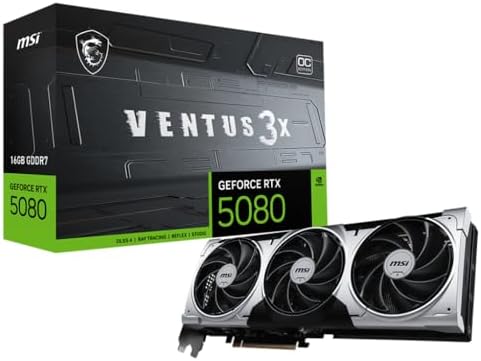 MSI VGA GEFORCE RTX 5080 16G Ventus 3X OC Plus RTX5080 16GB GDRR7 256 B DX12 PCIE 5.0 X16 (3XDP 1XHDMI)
