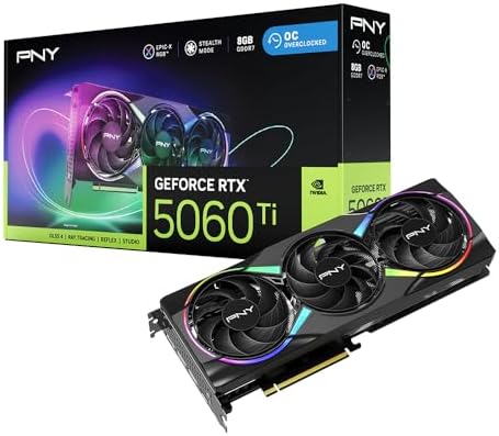 PNY GeForce RTX™ 5060 Ti 8GB Epic-X RGB™ Overclocked Triple Fan GPU DLSS 4