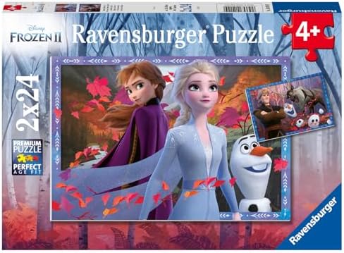 Ravensburger Disney Frozen 2 Adventure Jigsaw Puzzle Set for Kids | 2 x 24 Unique Piece Puzzles | Precision-Cut Ideal Brain Game for Toddlers and Kids