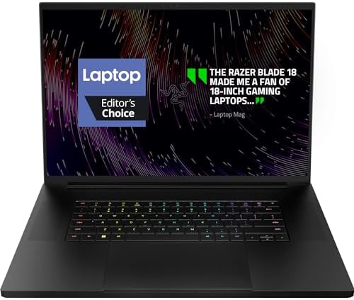 Razer Blade 18 Gaming Laptop: NVIDIA GeForce RTX 4090-13th Gen Intel 24-Core i9 HX CPU - QHD+ 240Hz - 64GB RAM - 2TB SSD - CNC Aluminum - Compact GaN Charger - Windows 11 - Chroma RGB