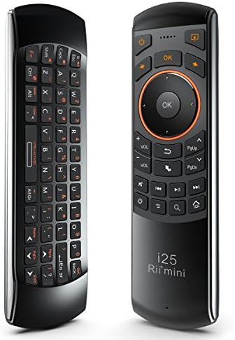 Rii K25 Multifunction Portable 2.4GHz Mini Wireless Fly Mouse Keyboard and Infrared Remote Control with Rechargeable Li-ion Battery (Black)