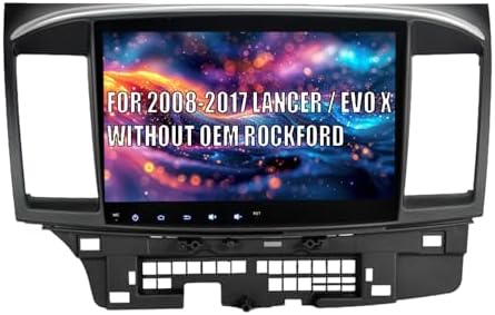 SYGAV Android 13 Car Stereo Radio 8GB+256GB for 2008-2017 Mitsubishi Lancer EVO X Without OEM Rockford/Built in CarPlay/Android Auto/SIM Card Slot