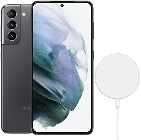 Samsung Galaxy S21 5G (128GB, 8GB) 6.2" AMOLED 120Hz, Snapdragon 888, Global 5G Volte Fully Unlocked (AT&T, Verizon, T-Mobile, Global) G991U1 (w/ 25W Charge Cube & Fast Wireless Charger, Gray)
