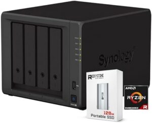Synology DiskStation DS923+ 4-Bay NAS Enclosure Server, Network Attached Storage, Data Management Solution, AMD Ryzen R1600 Dual-Core up to 3.1 GHz,(32GB DDR4 RAM | NO HDD, SSD)