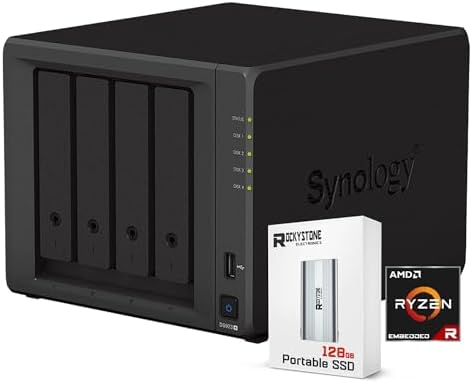 Synology DiskStation DS923+ 4-Bay NAS Enclosure Server, Network Attached Storage, Data Management Solution, AMD Ryzen R1600 Dual-Core up to 3.1 GHz,(32GB DDR4 RAM | NO HDD, SSD)