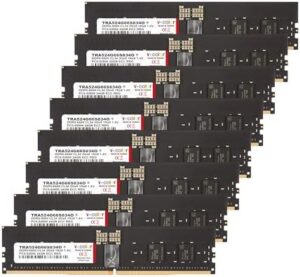 V-Color DDR5 192GB (24GBx8) 6600MHz CL34 3Gx8 1Rx8 OC R-DIMM (Overclocking ECC Registered DIMM) 1.4V Memory Ram for WRX90 Workstation (AMD Expo) (TRA524G66S834O)