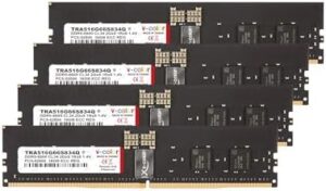 V-Color DDR5 64GB (16GBx4) 6600MHz CL34 2Gx8 1Rx8 OC R-DIMM (Overclocking ECC Registered DIMM) 1.4V Memory Ram for TRX50 Workstation (AMD Expo) (TRA516G66S834Q)