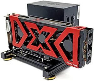 Video Card Holder Bracket Support ATX Power Supply EXP GDC Graphics Dock PCI-E Extension Riser Cable DIY Aluminum Computer Graphics Card Holder Black