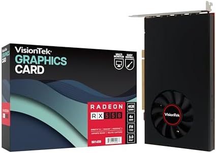 VisionTek Radeon RX 550 4GB GDDR5 4K Monitor Graphics Card, 4X HDMI Outputs, Radeon Freesync 2, PCI Express 3.0, DirectX 12, Bus-Powered - 901459
