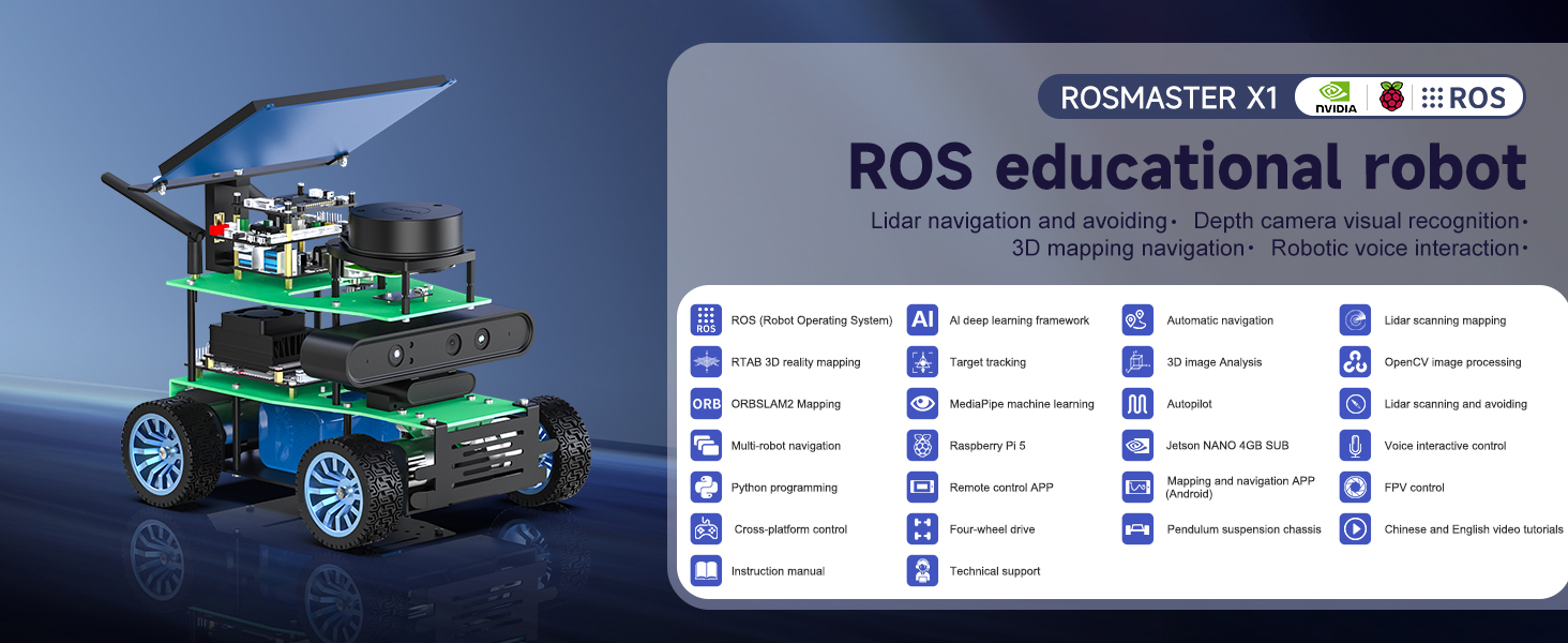 ros ai robot adults for jetson nano raspberry pi5