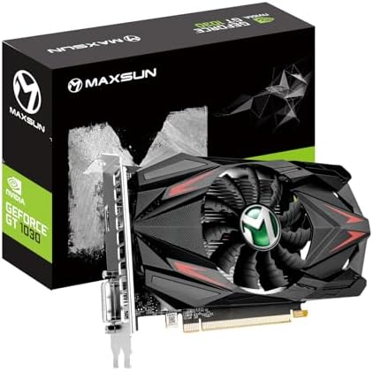 maxsun GEFORCE GT 1030 4GB GDDR4 Video Graphics Card GPU mini ITX Design, HDMI, DVI-D, Single Fan Cooling System